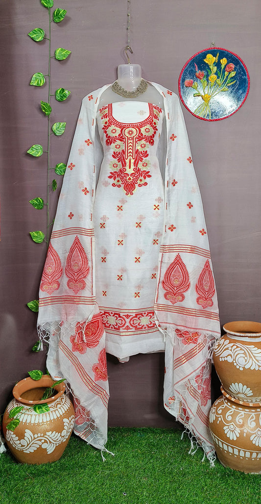 Luxurious Resom Cotton Jamdani Salwar Suit