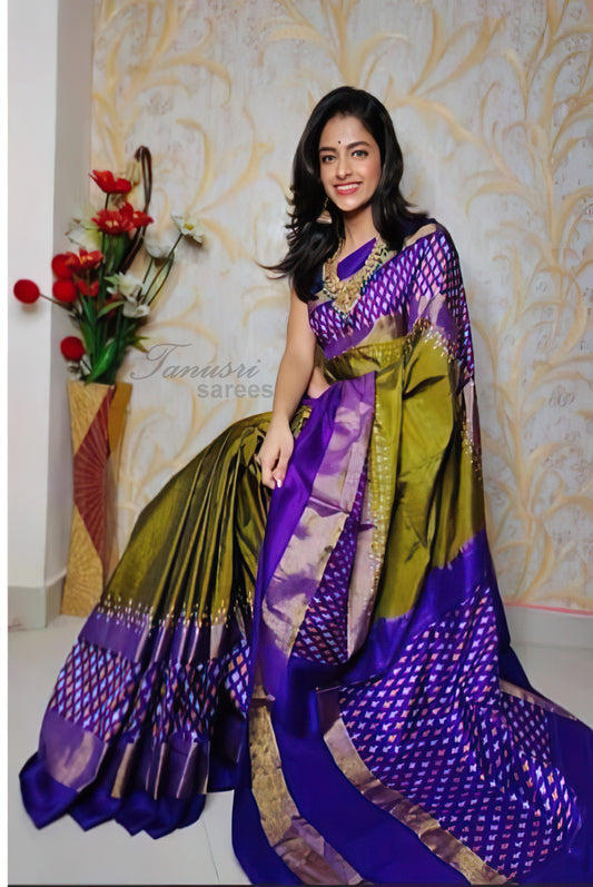 Mustard Magic: The Dijon Mustard Ikat Patola Silk Saree