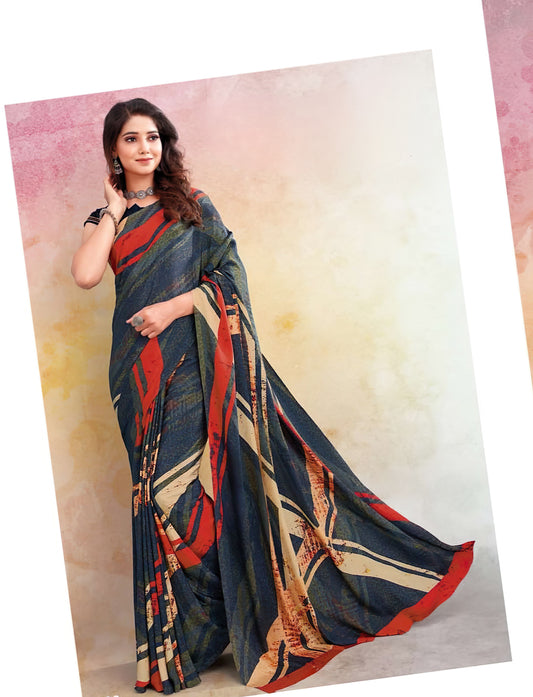 Unleash Your Style: Digital Print Crepe Sarees - 5.5 Meters of Captivating Charm!